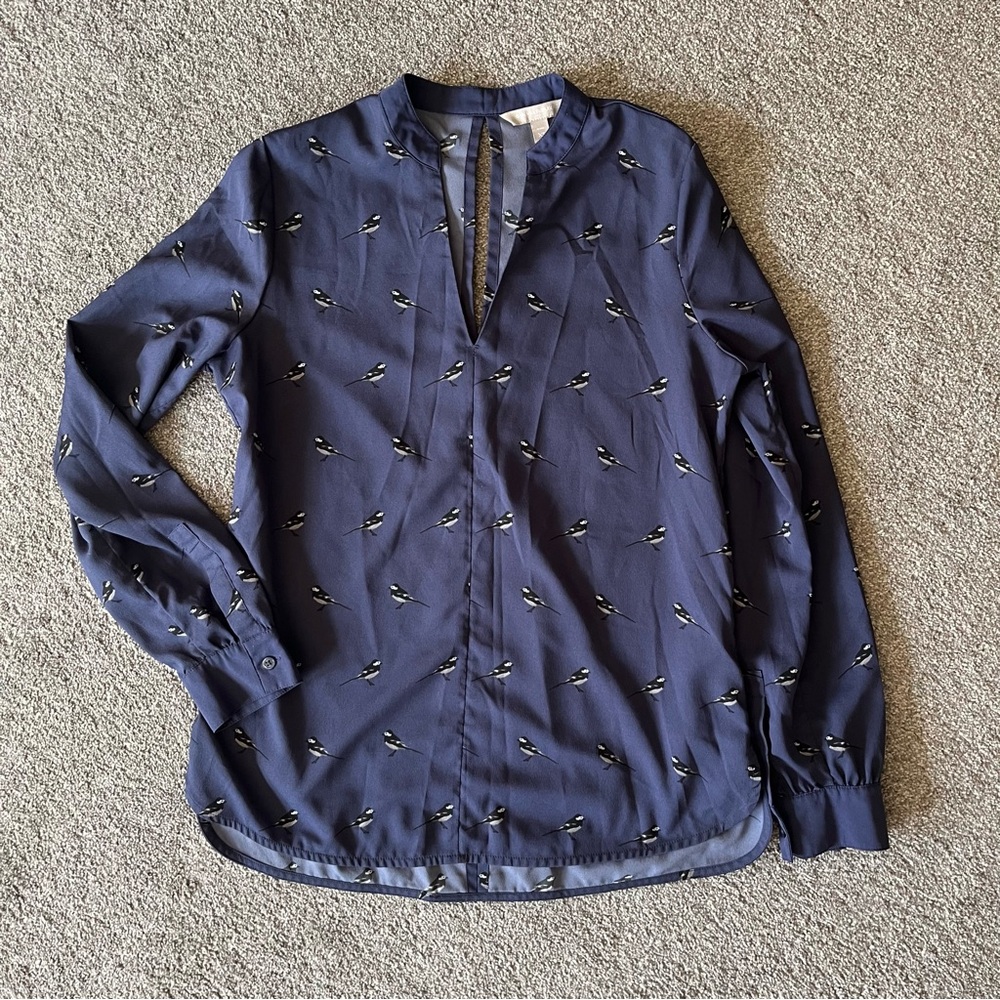 Bird Print Blouse XS